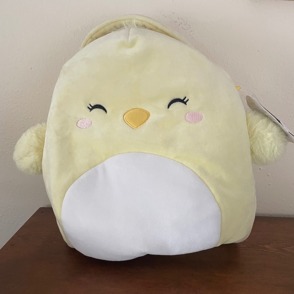 Squishmallows Ivanna the Yellow Chick Easter Treat Pail Basket 12" ultrasoft NWT
